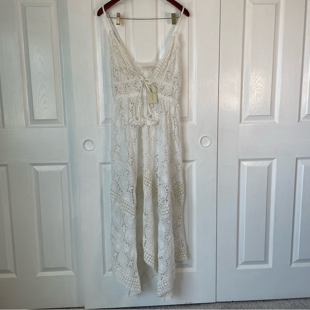 New Ramy Brook "Austyn" Crochet Lace Swim Cover Maxi Dress Medium
